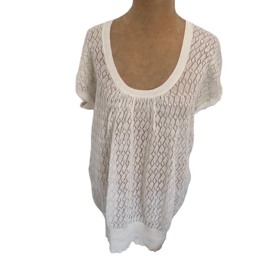 Banana Republic Scoop neckline Top Ivory Medium